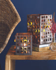 Ventana Iron Lantern (Medium) Natural Color | Image 2 | From the Ventana Collection | Skillfully handmade with natural iron for long lasting use | Available in black color | texxture home