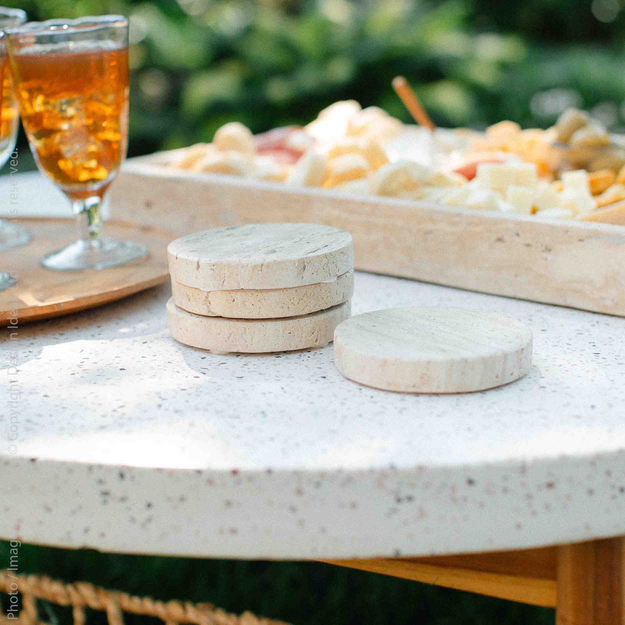Marbella™ Handmade Travertine Coasters (set of 4)