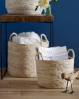 Maiz™ Woven Corn Husk Basket with Handles (11.8 in dia)