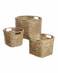 Koper™ Woven Water Hyacinth Twine Baskets (set of 3)
