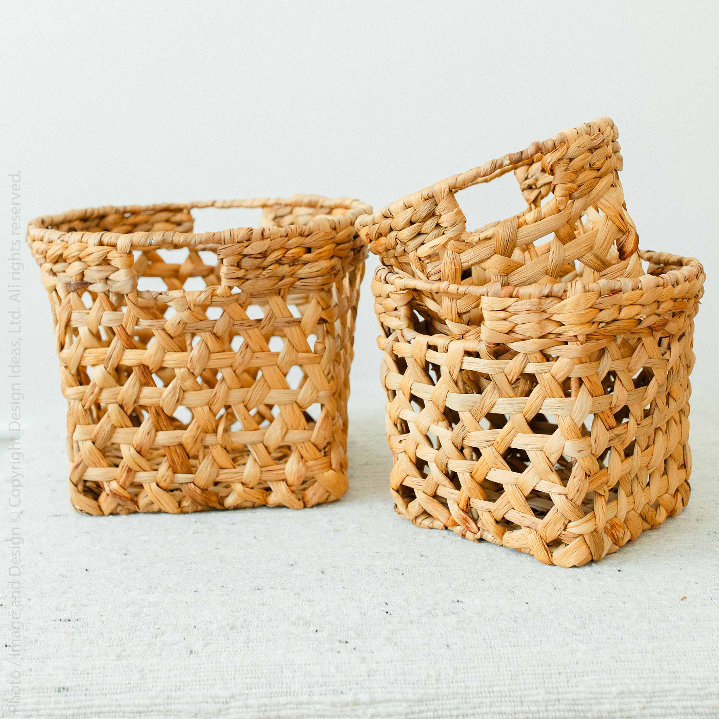 Trania™ Woven Water Hyacinth Twine Baskets (set of 3)