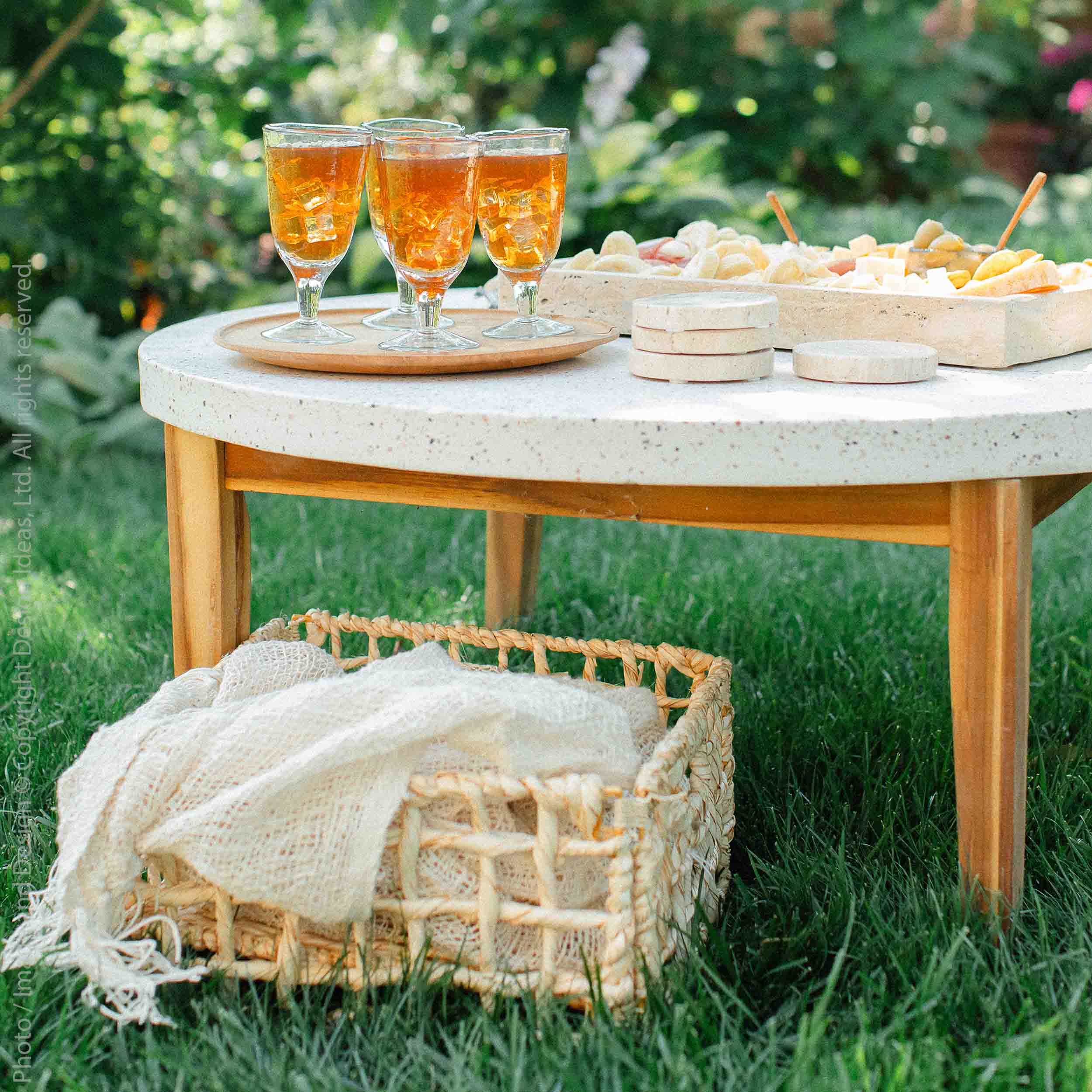 Mackinaw™ Large Hand Woven Palm and Metal Basket - texxture™