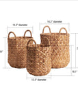 Lauria™ water hyacinth basket (set of 3)