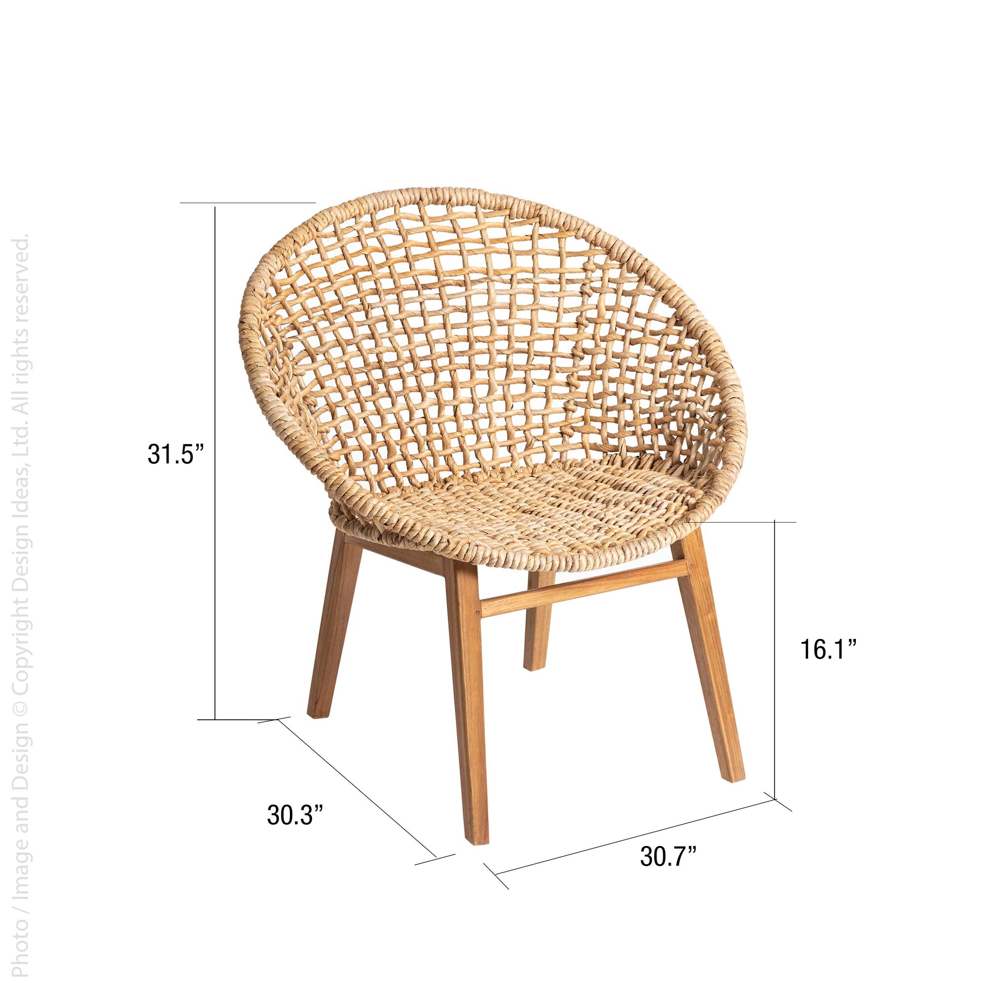 Paloma™ Abaca, wood and iron chair