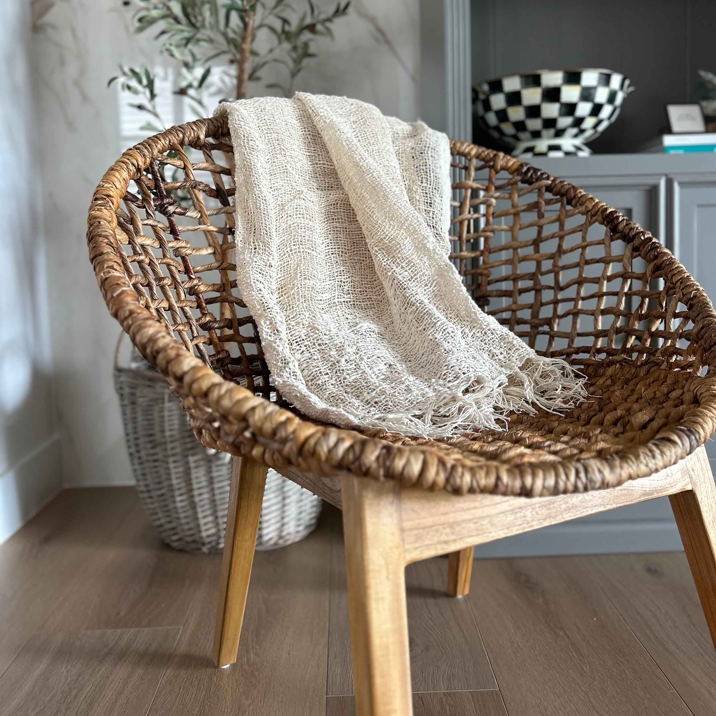 iron rattan chair
