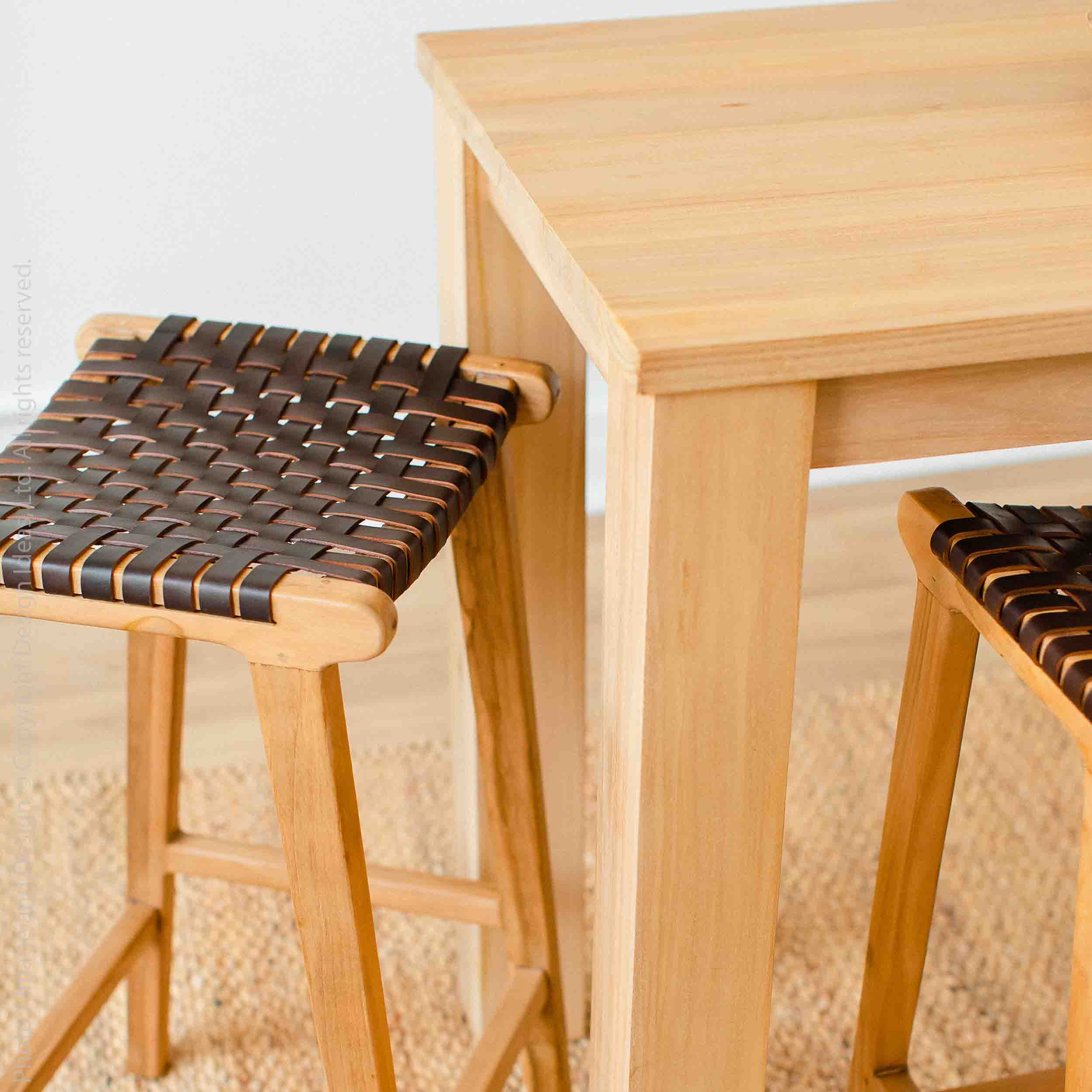 Visby Leather Bar Stool - texxture™