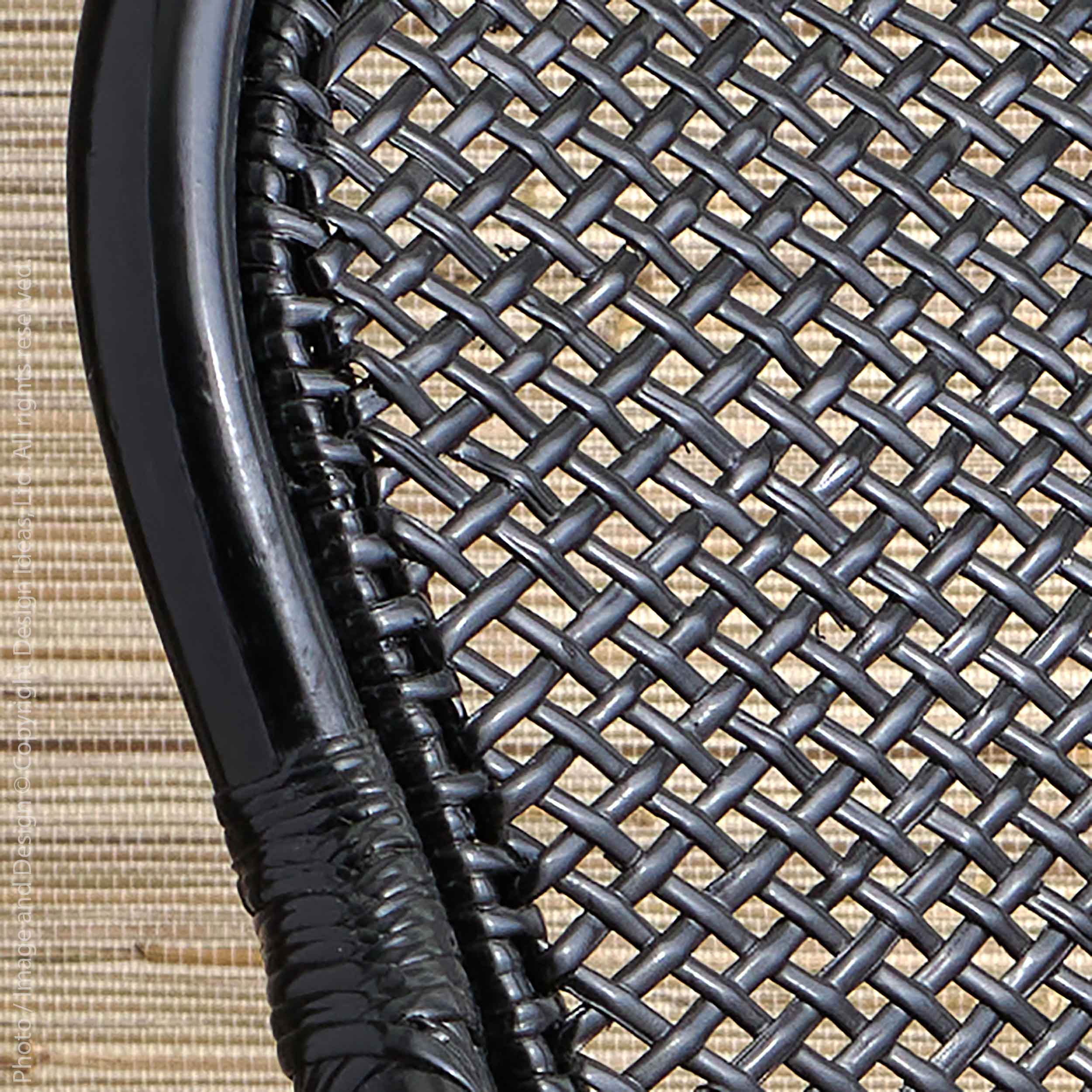 Lanai™ Woven 100% Rattan Core Black Chairs