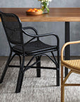 Lanai™ Woven 100% Rattan Core Black Chairs