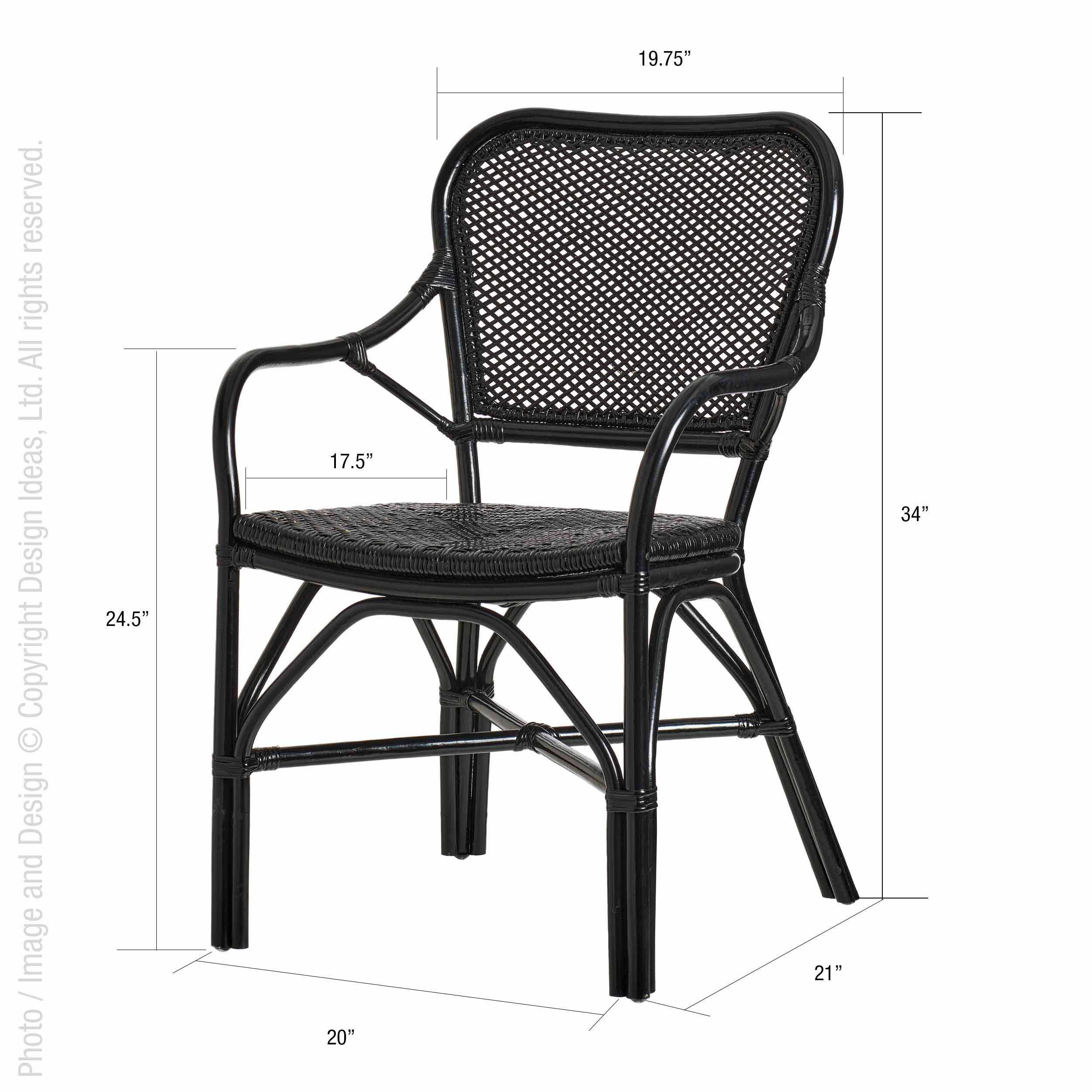 Lanai™ Chair - Black | Image 7 | Premium Chair from the Lanai collection | made with 100% Rattan Core for long lasting use | texxture