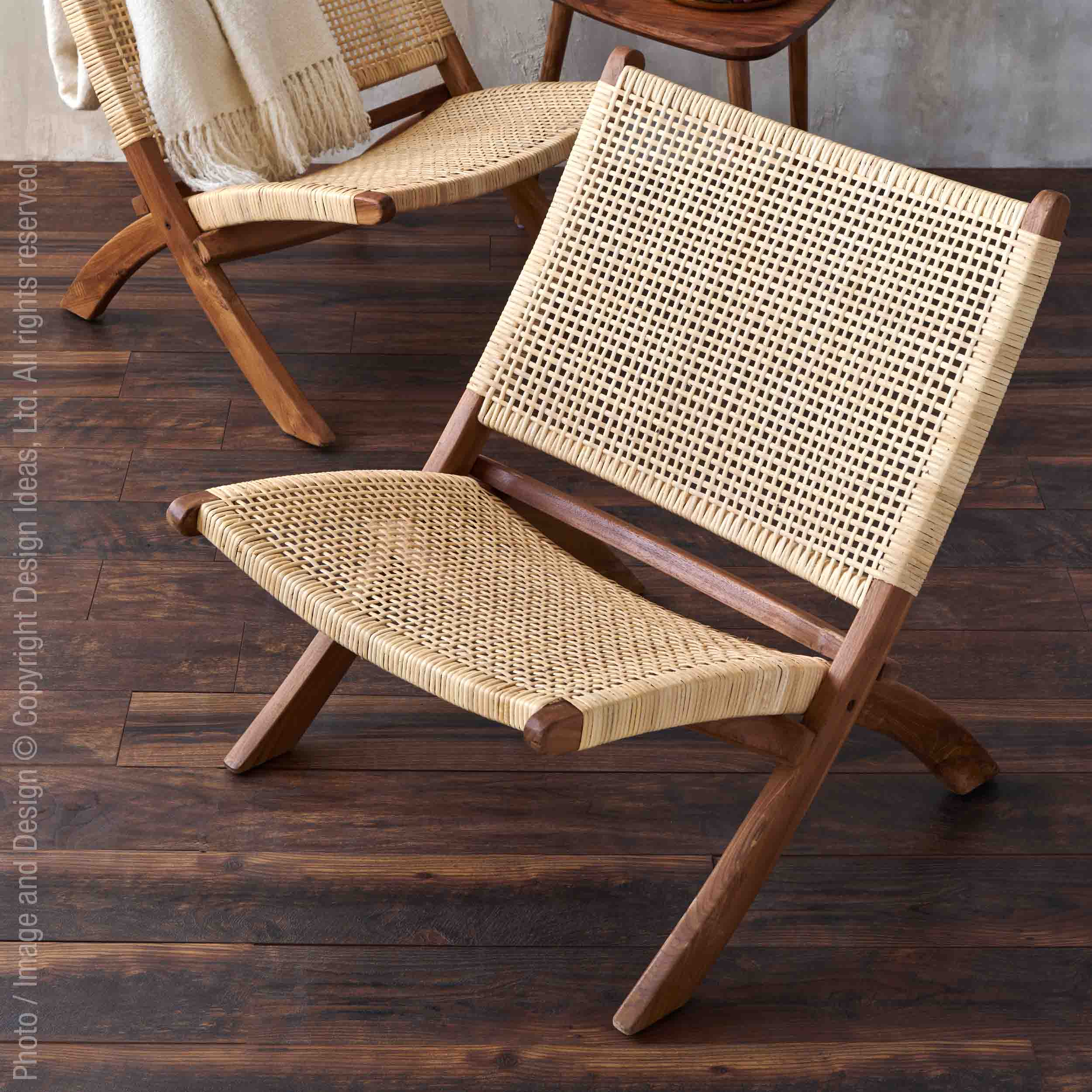 Alta™ Woven Teak and Rattan Folding Lounge Chair