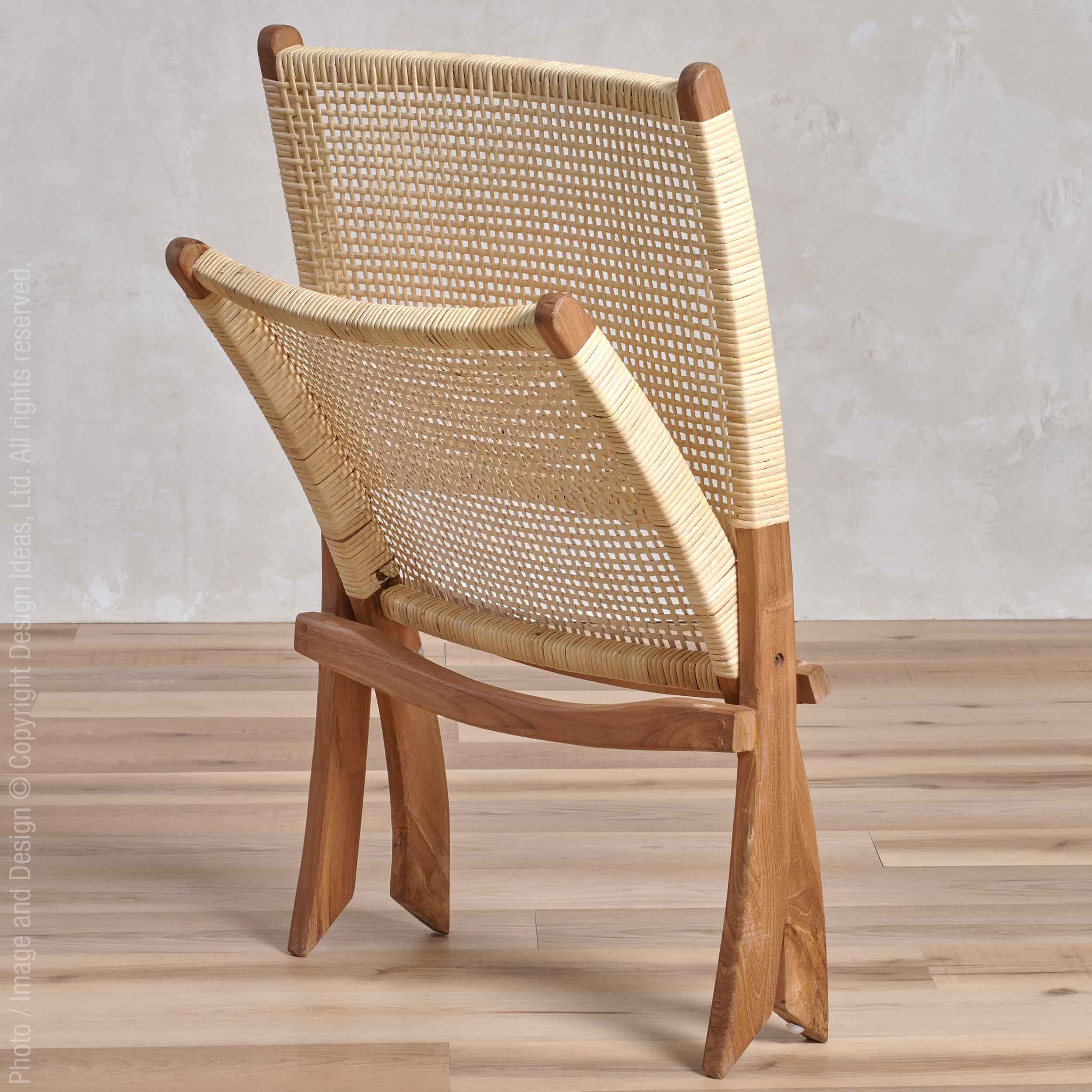 Alta™ Woven Teak and Rattan Folding Lounge Chair