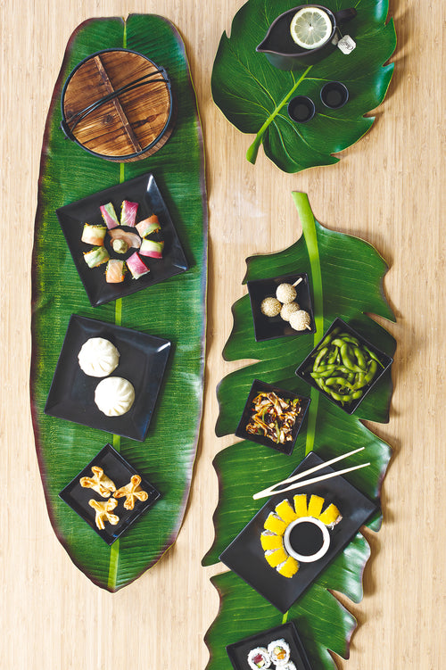 Table textiles that look like you gathered them straight from a jungle. 