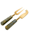 Dioli™ labradorite stone cheese knives (set of 2)