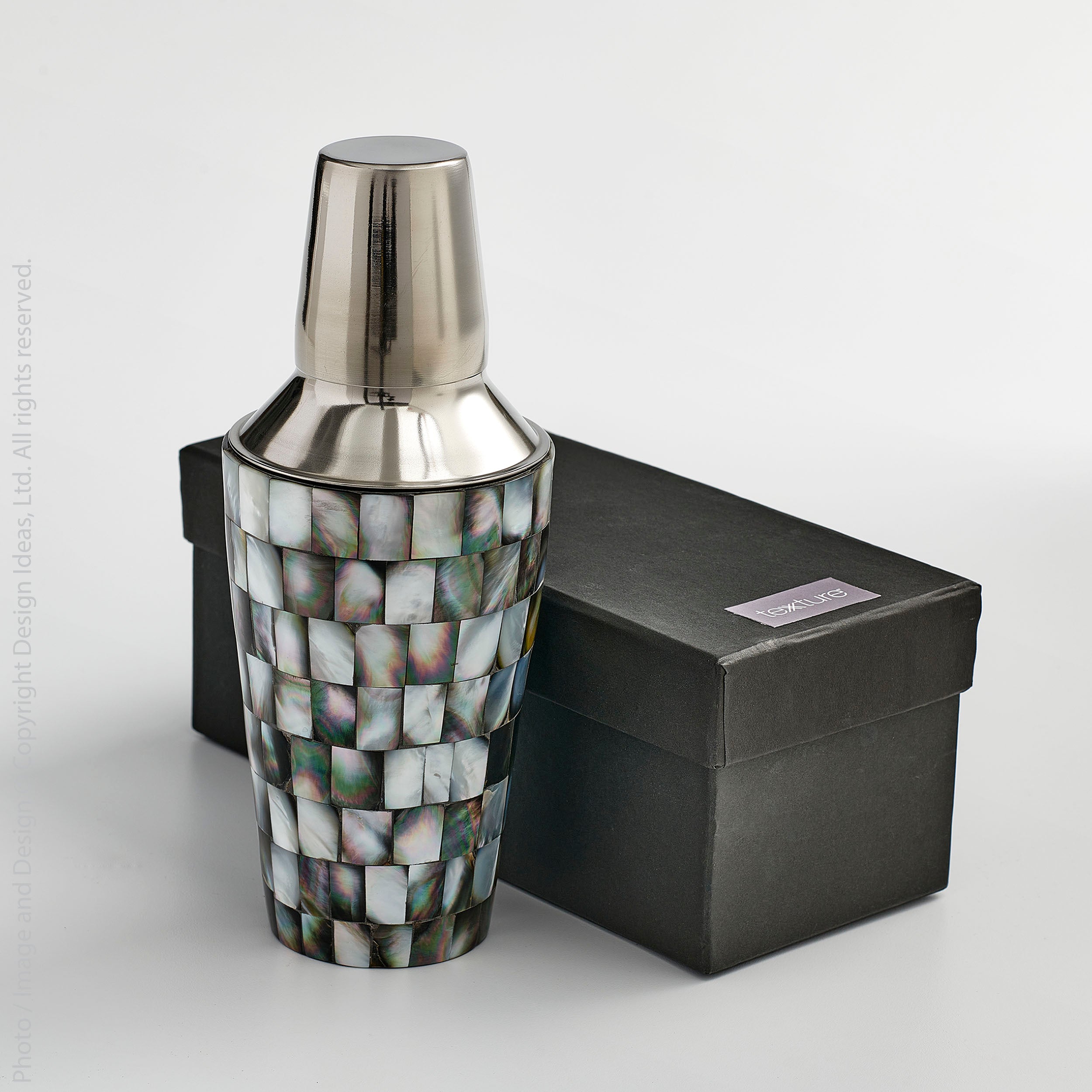 Abalon™ Handmade Stainless Steel and Mother of Pearl Cocktail Shaker