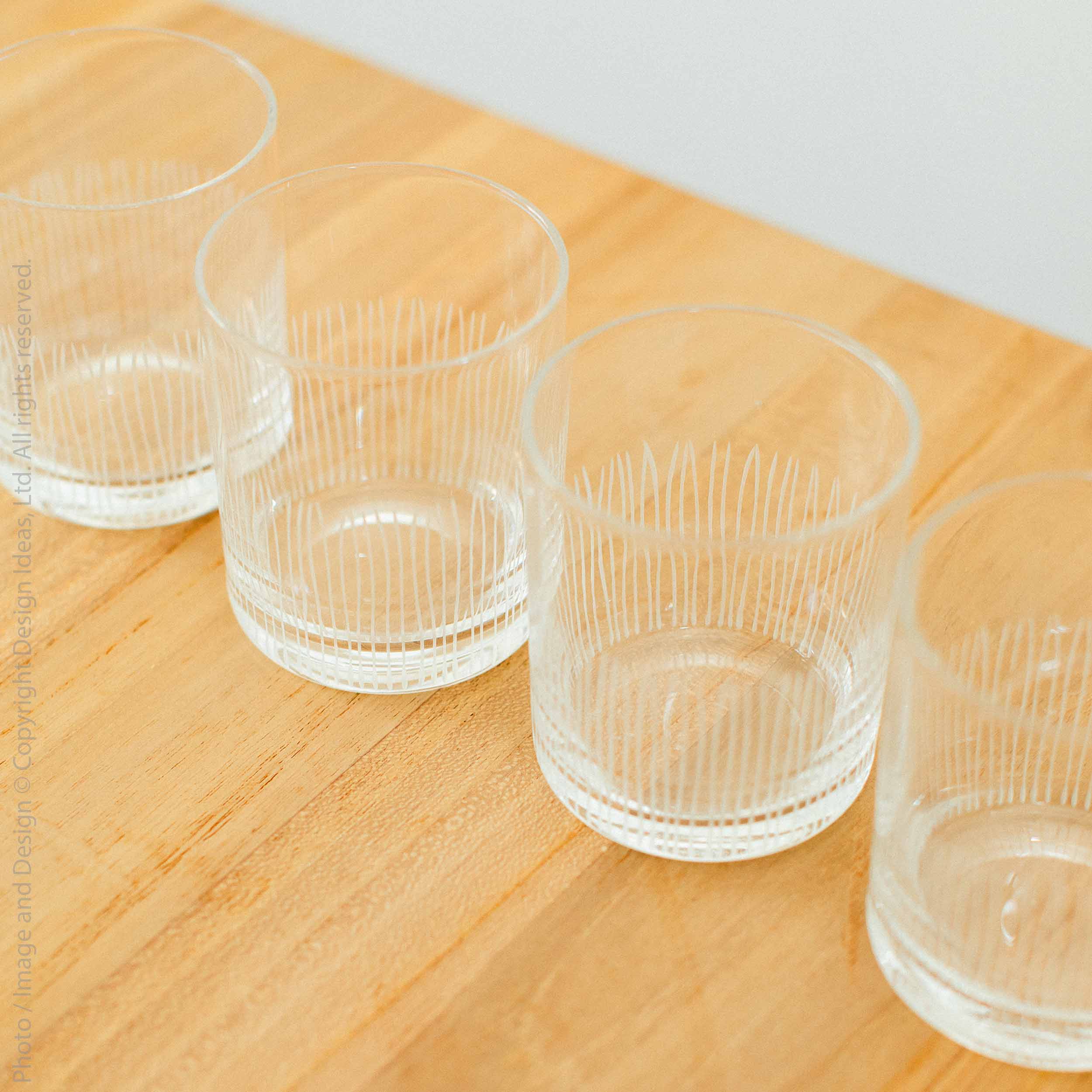 Endra™ Hand Carved Glass Drinking Glass (11 oz. - set of 4)