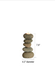 PebbleStack™ riverstone candleholder (4.3 dia x 7.9 in.)