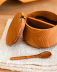 Chiku™ teak wood salt & pepper cellar