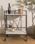 Sinatra™ marble and iron bar cart