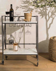 Sinatra™ marble and iron bar cart