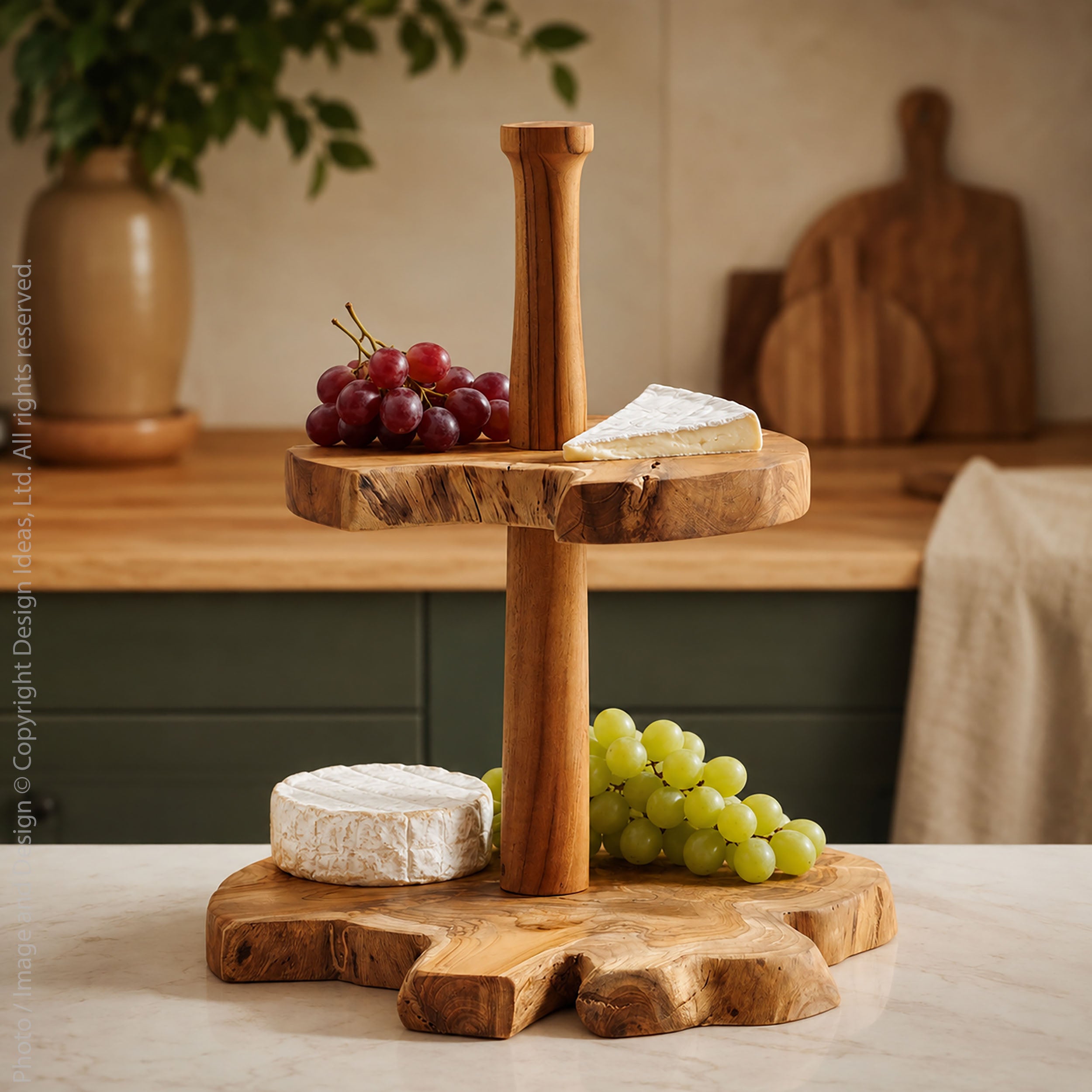 Takara™ Teak Wood Live Edge 2-tier Riser - texxture™