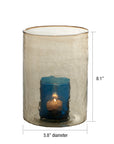 Iris™ mouth blown glass candleholder (6 in. dia x 8 in.)