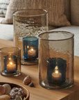 Iris™ mouth blown glass candleholder (6 in. dia x 8 in.)