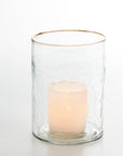 Iris™ mouth blown glass candleholder (5 in. dia x 7 in.)