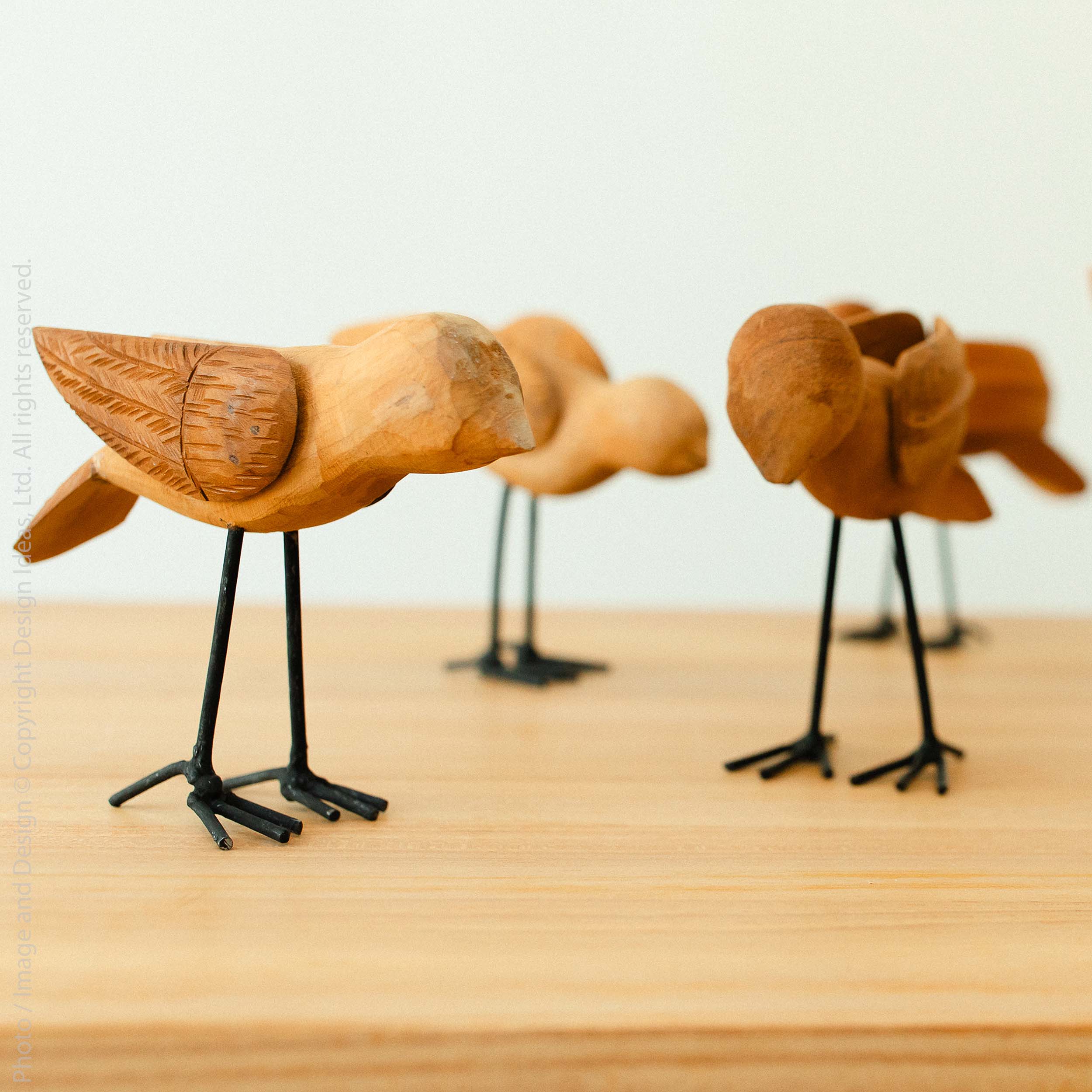 Deseo™ Teak Decorative Bird (set of 6)