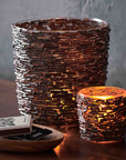 Westby™ resin and wood candleholder