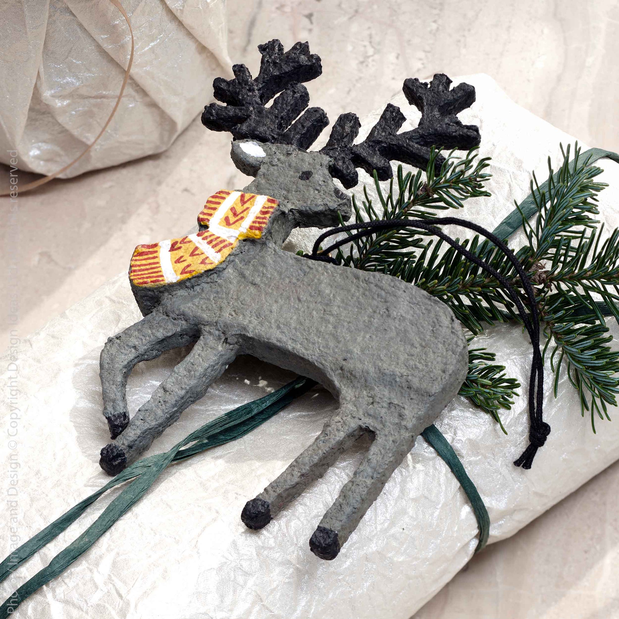 Sugarplum™ Cotton Mache Reindeer Ornament