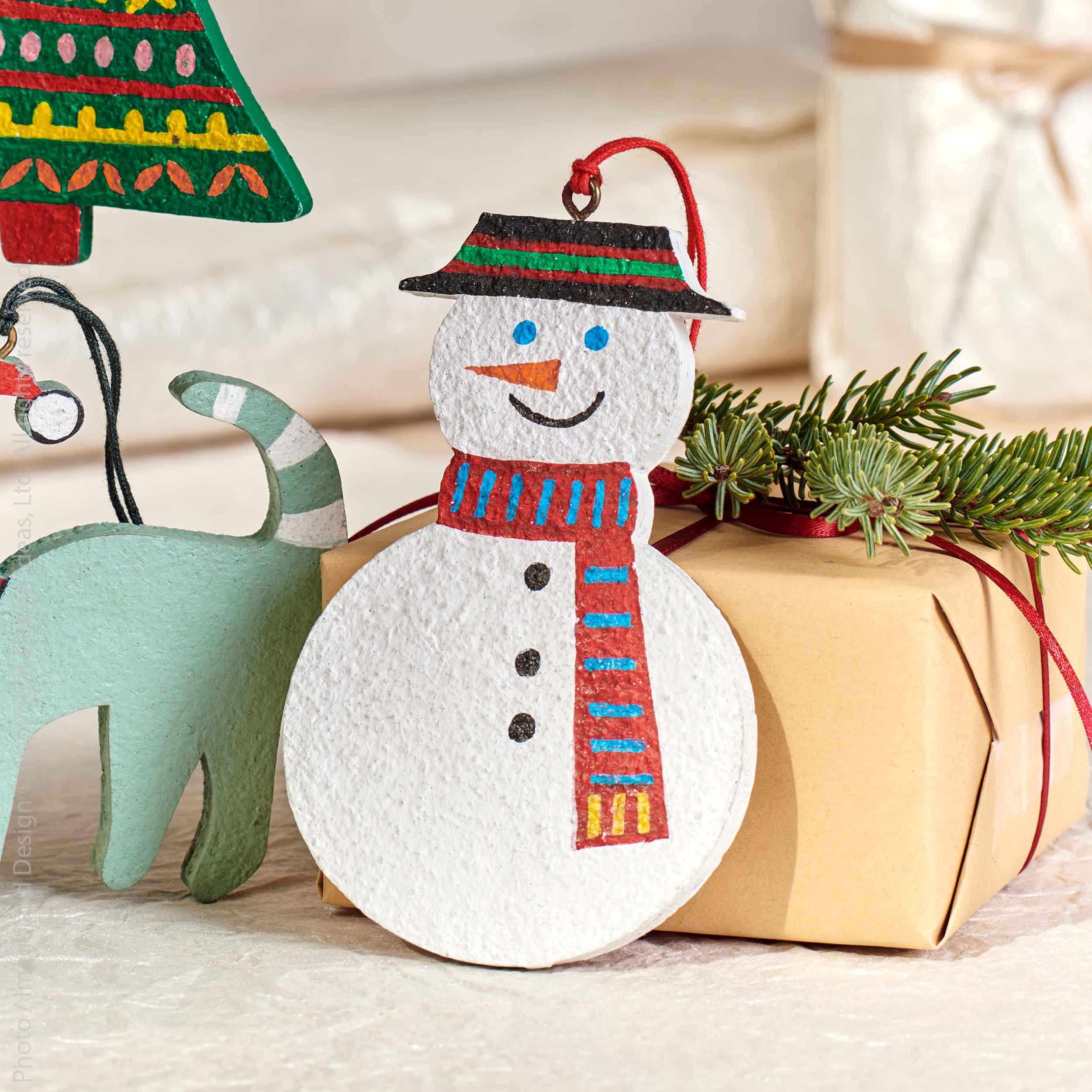 Sugarplum™ Cotton Mache Snowman Ornament