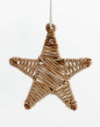 Calamus™ hand wrapped rattan ornament (star)