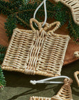 Calamus™ hand wrapped rattan ornament (present)
