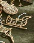Calamus™ hand wrapped rattan ornament (sleigh)