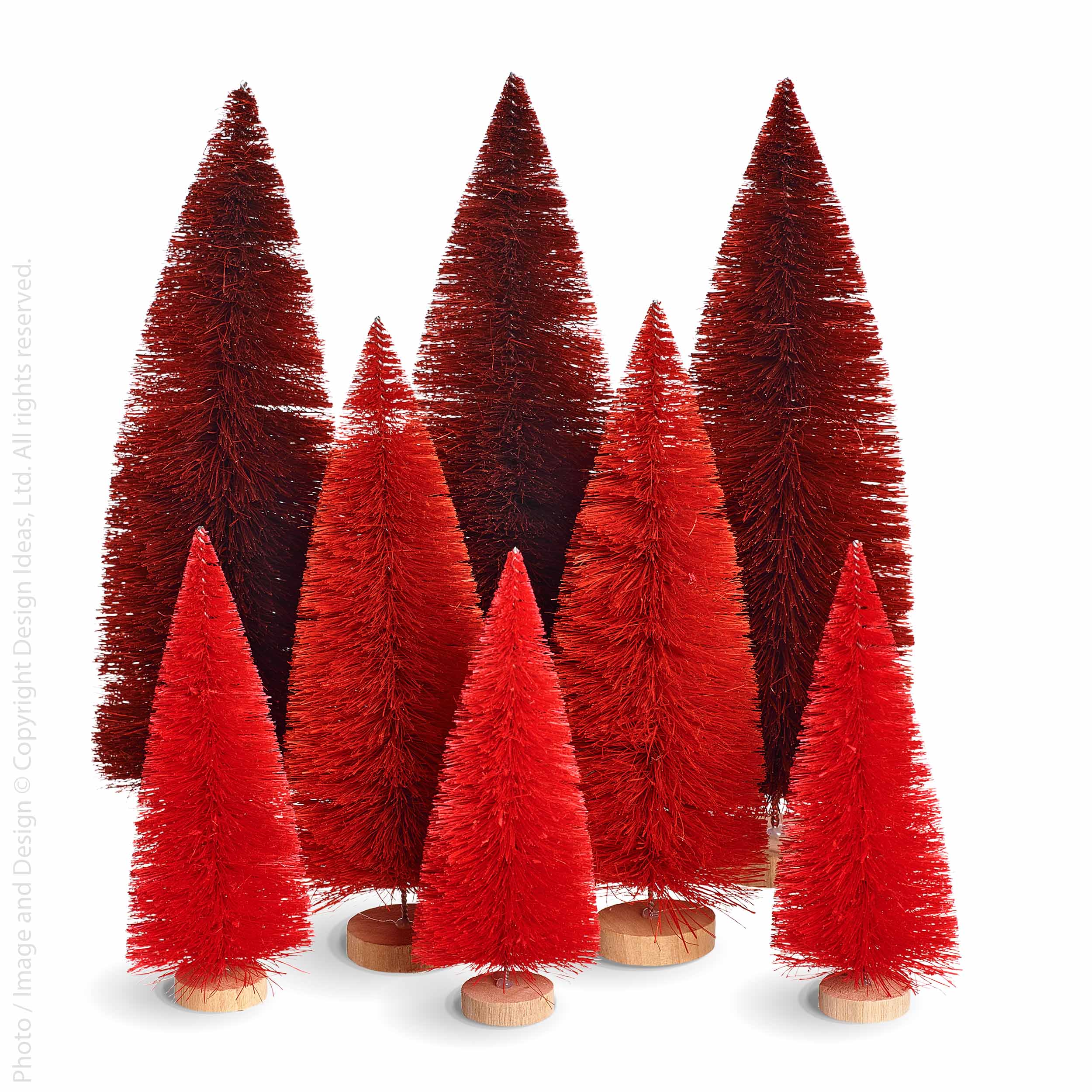 Yukon™ Bottle Brush Red Trees (Set of 8)