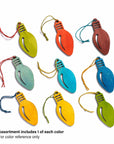 Festive™ Train Wood Ornaments (assorted colors - set of 9)