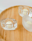 Tealight White Wax Candles - Clear Cup (Set of 12)