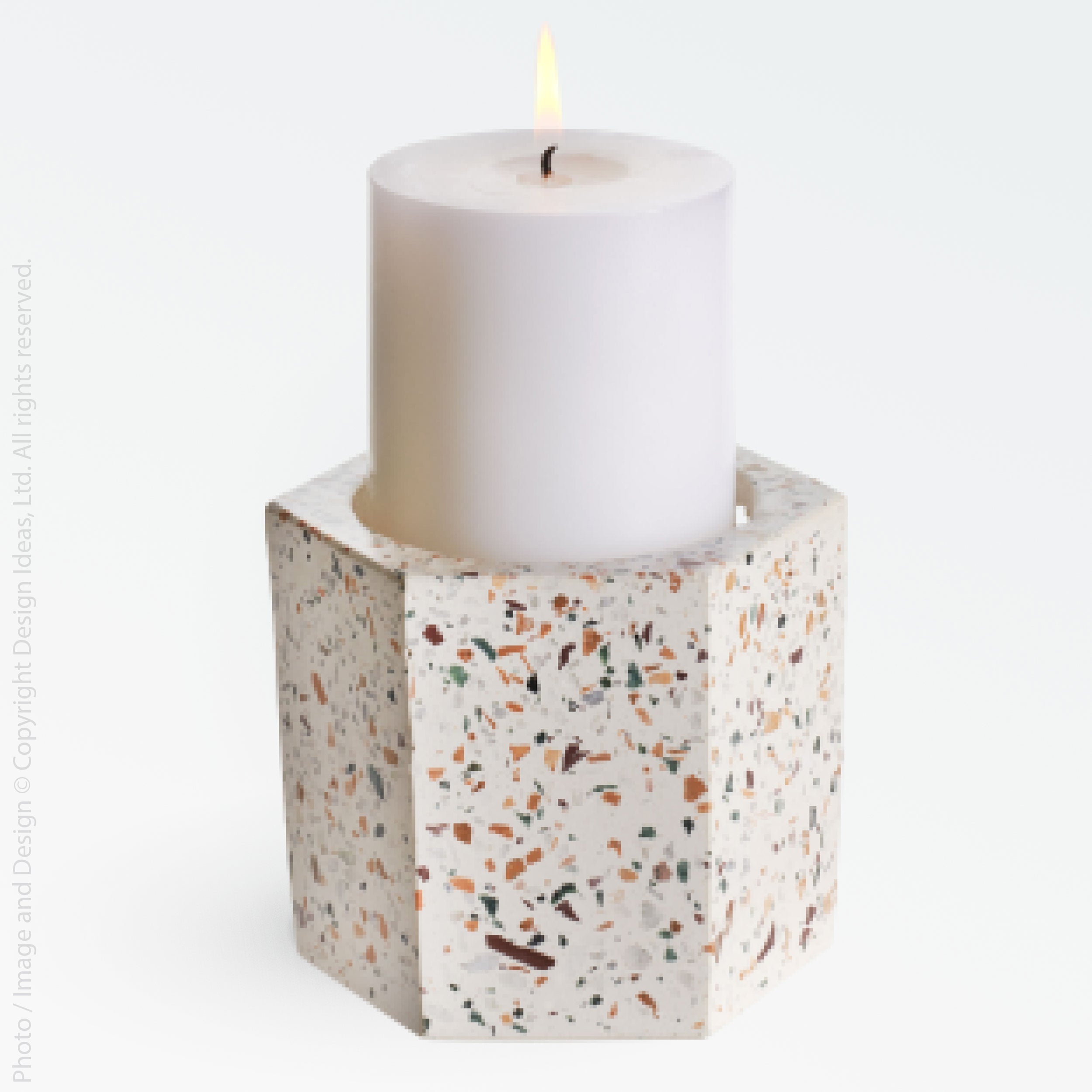 Terrazza Cement Hex Holders   | Image 5 | From the Terrazza Collection | Elegantly created with natural cement for long lasting use | Available in terrazzo color | texxture home