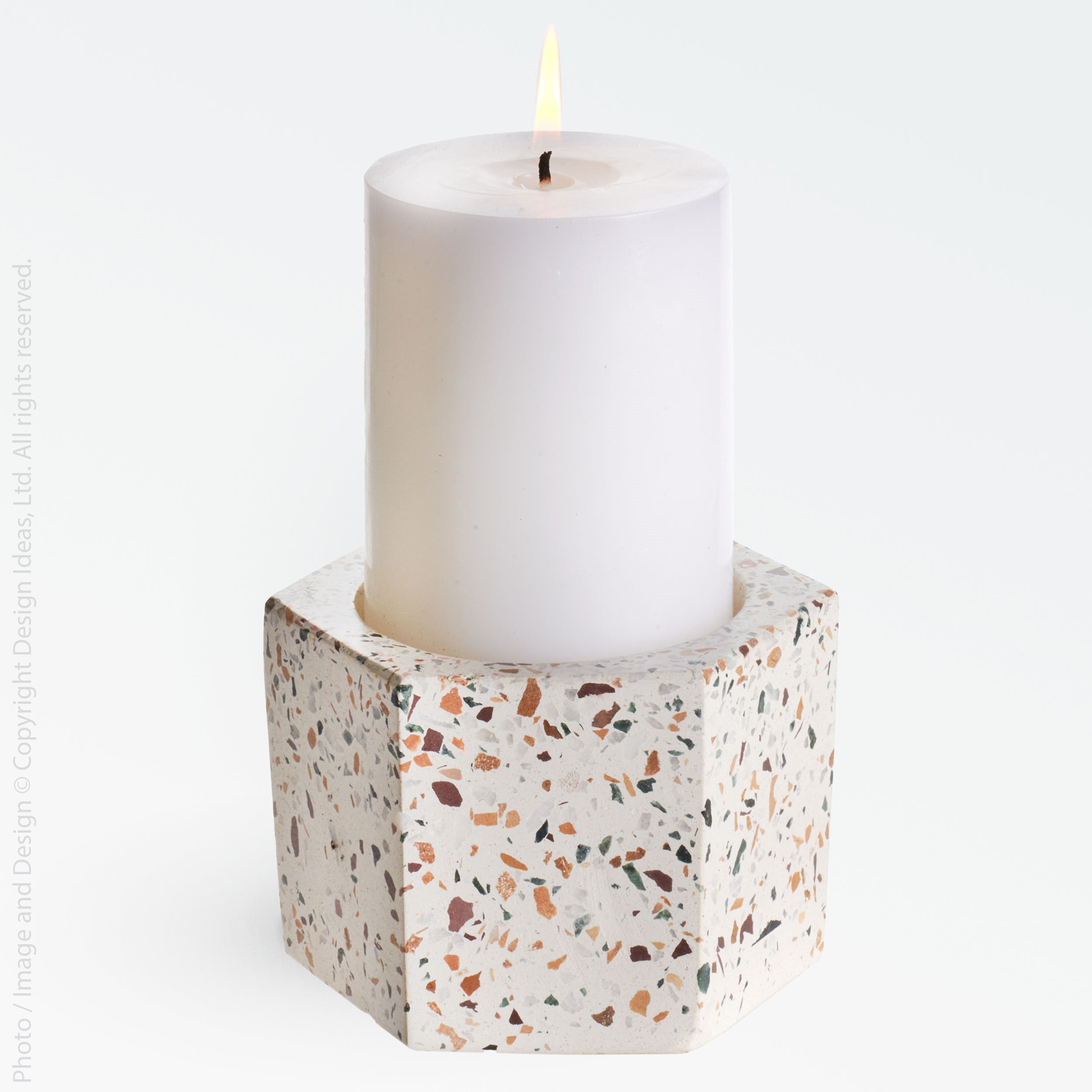 Terrazza Cement Hex Holders   | Image 6 | From the Terrazza Collection | Elegantly created with natural cement for long lasting use | Available in terrazzo color | texxture home