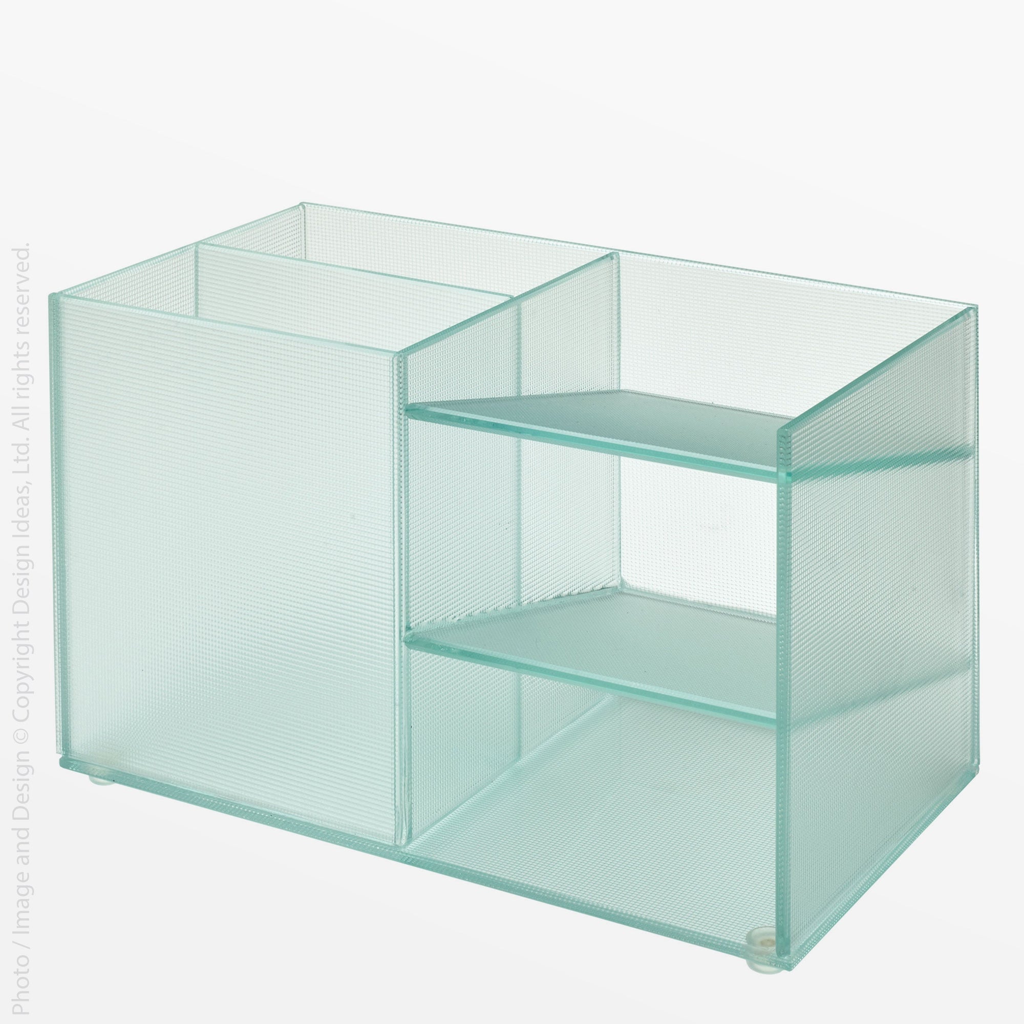Vinestra Glass Desk Organizer - Clear Color | Image 1 | From the Vinestra Collection | Skillfully handmade with natural glass for long lasting use | Available in clear color | texxture home
