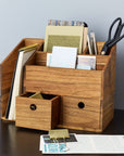 Takara Teak Organizer   | Image 4 | From the Takara Collection | Masterfully constructed with solid teak for long lasting use | This organizer is sustainably sourced | Available in clear color | texxture home