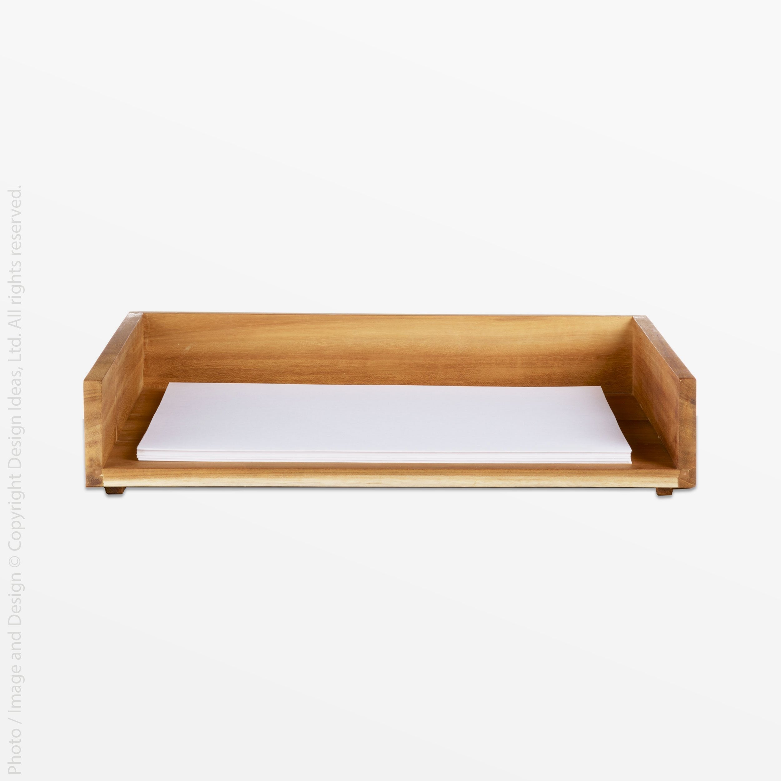 Takara Teak Letter tray - Clear Color | Image 1 | From the Takara Collection | Masterfully constructed with solid teak for long lasting use | This letter tray is sustainably sourced | Available in clear color | texxture home