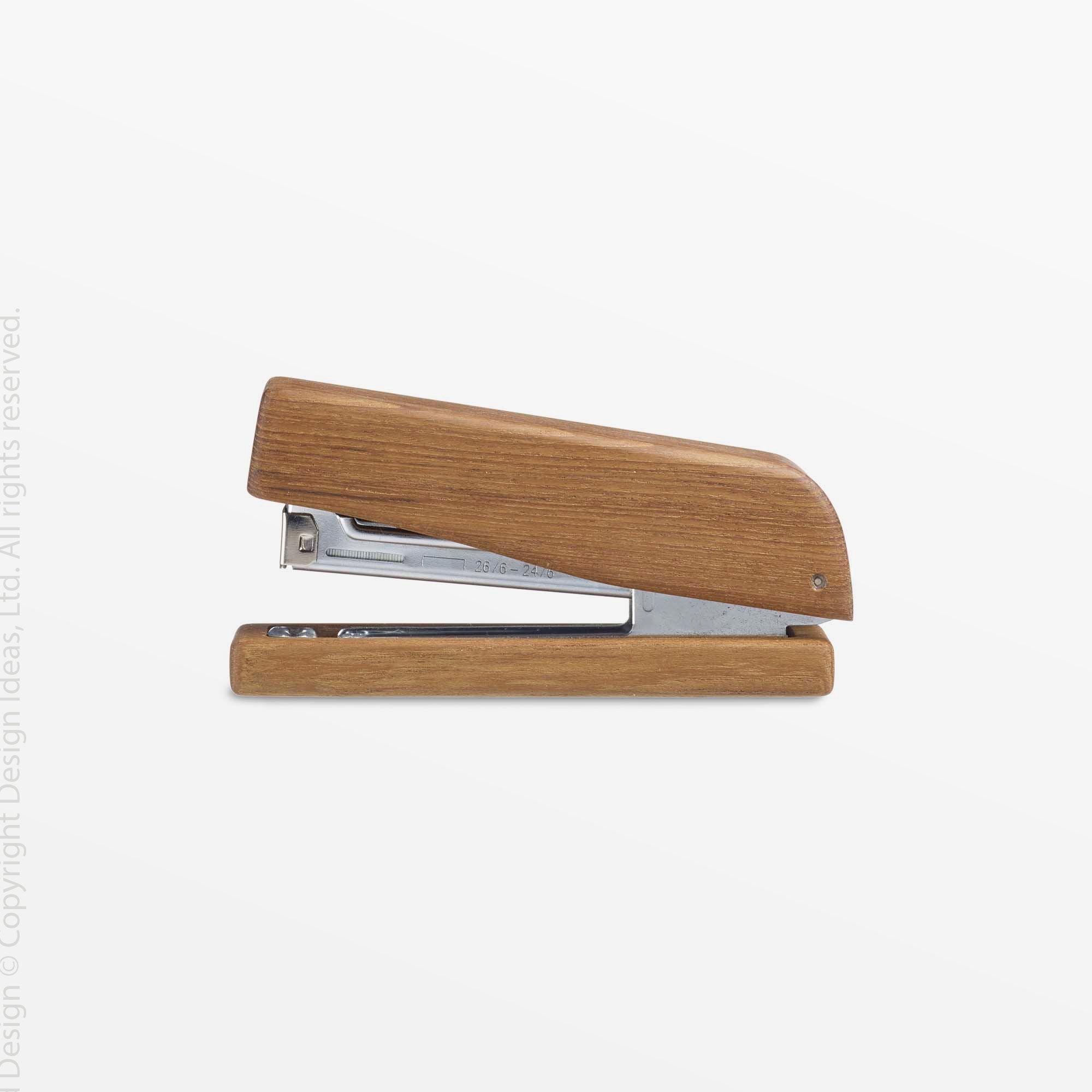 Takara Teak Stapler - Natural Color | Image 1 | From the Takara Collection | Masterfully handmade with solid teak for long lasting use | This stapler is sustainably sourced | Available in natural color | texxture home