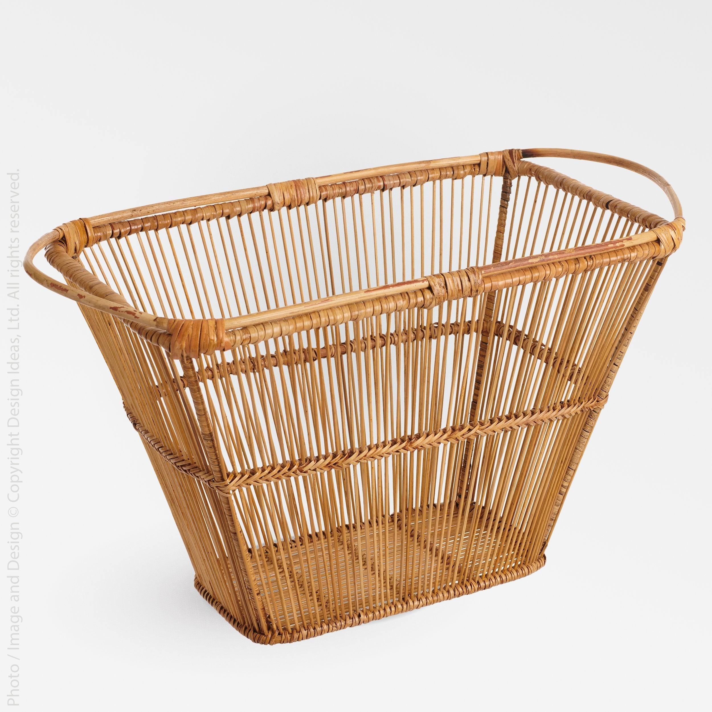 Irawaddy Bamboo Basket - Terrazzo Color | Image 1 | From the Irawaddy Collection | Skillfully handmade with natural bamboo for long lasting use | This basket is sustainably sourced | Available in natural color | texxture home