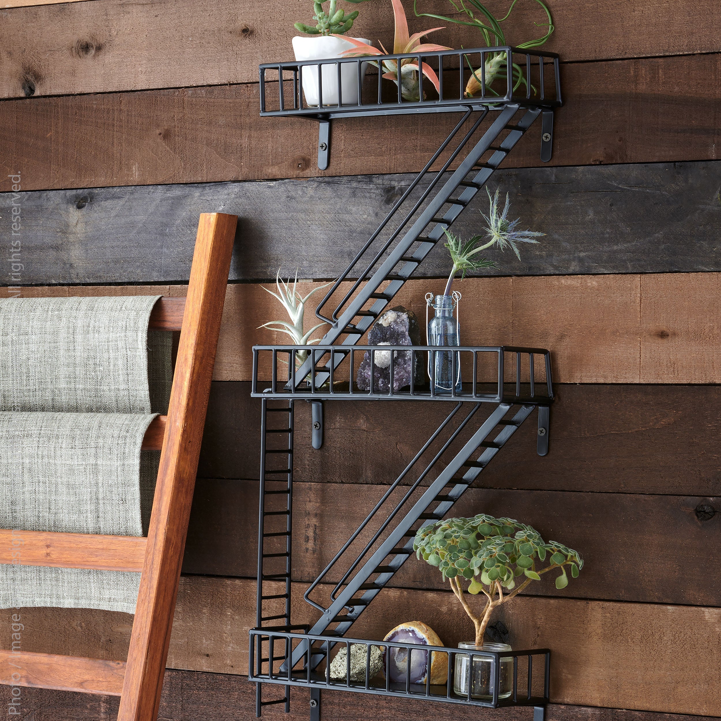 FireEscape Iron Shelf Natural Color | Image 2 |  | Exquisitely created with natural iron for long lasting use | Available in natural color | texxture home