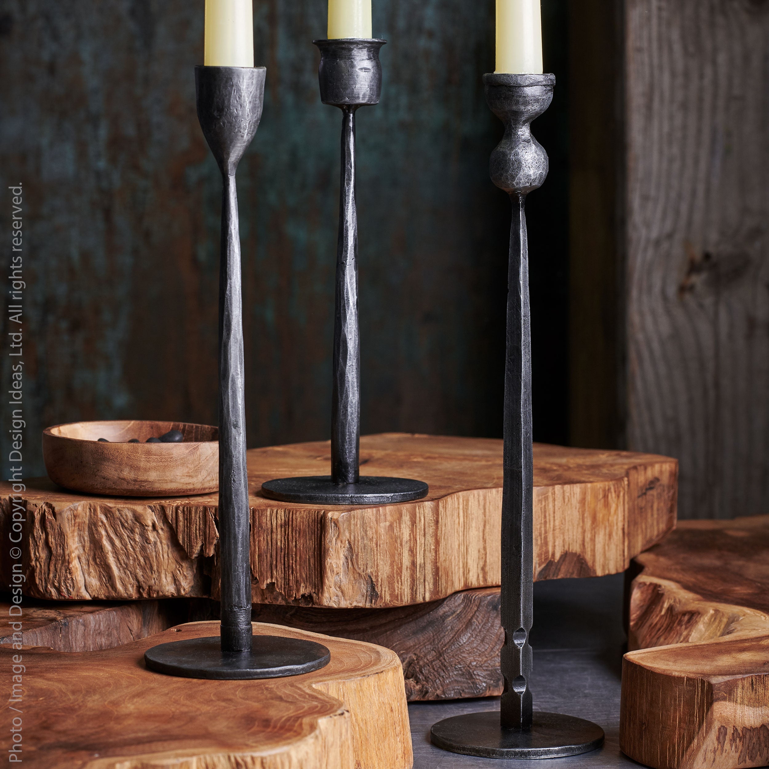 Jasper Iron Taper Candle Holder (9.8 Inch) Black Color | Image 2 | From the Jasper Collection | Skillfully constructed with natural iron for long lasting use | Available in copper color | texxture home