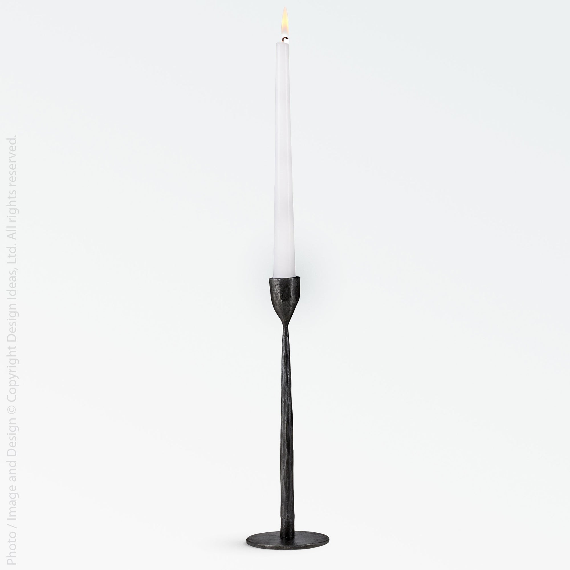 Jasper Iron Taper Candle Holder (10.6 Inch) - Black Color | Image 1 | From the Jasper Collection | Masterfully created with natural iron for long lasting use | Available in copper color | texxture home
