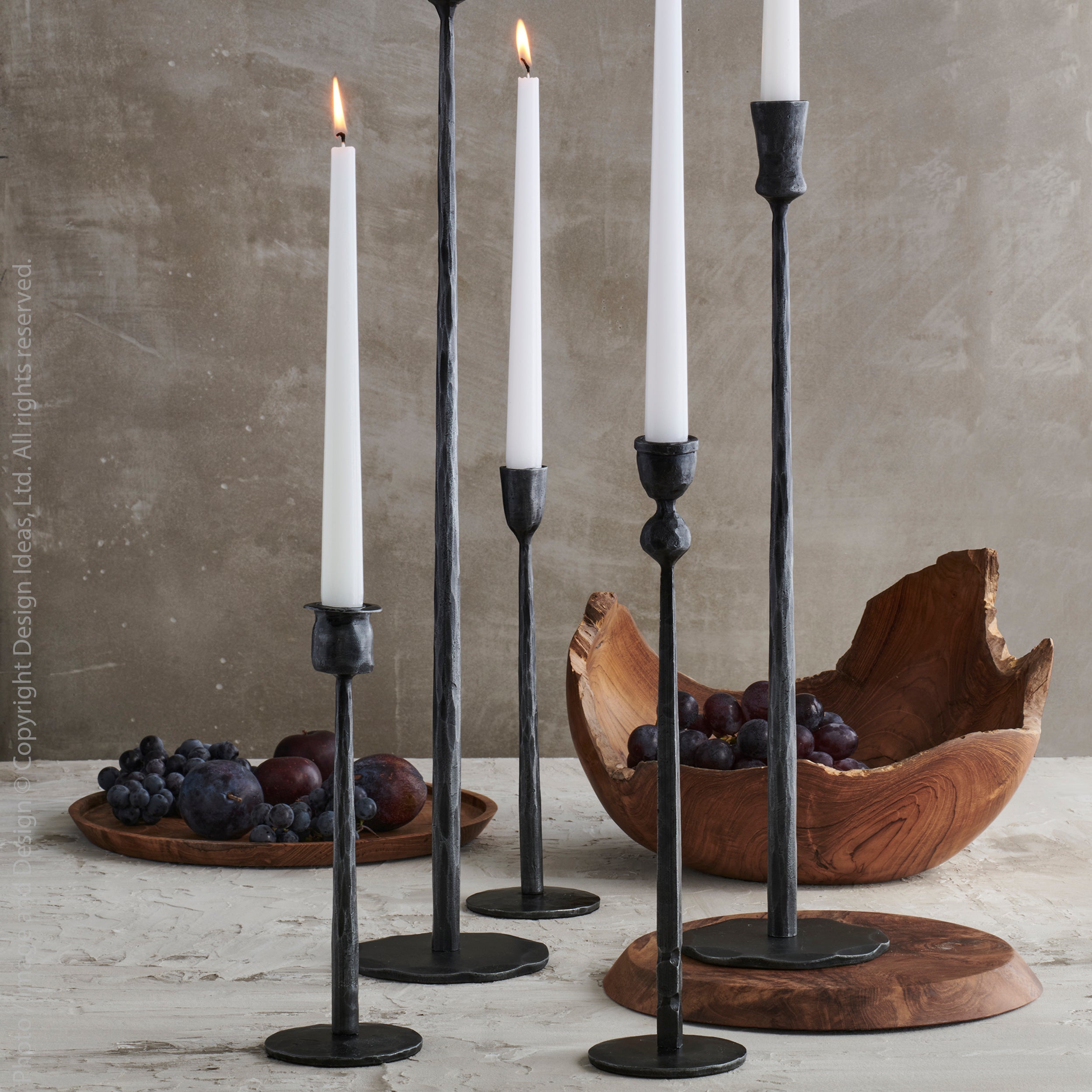Jasper Iron Taper Candle Holder (9.8 Inch) Black Color | Image 4 | From the Jasper Collection | Skillfully constructed with natural iron for long lasting use | Available in copper color | texxture home