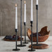 Jasper Iron Taper Candle Holder   | Image 2 | From the Jasper Collection | Masterfully assembled with natural iron for long lasting use | Available in copper color | texxture home