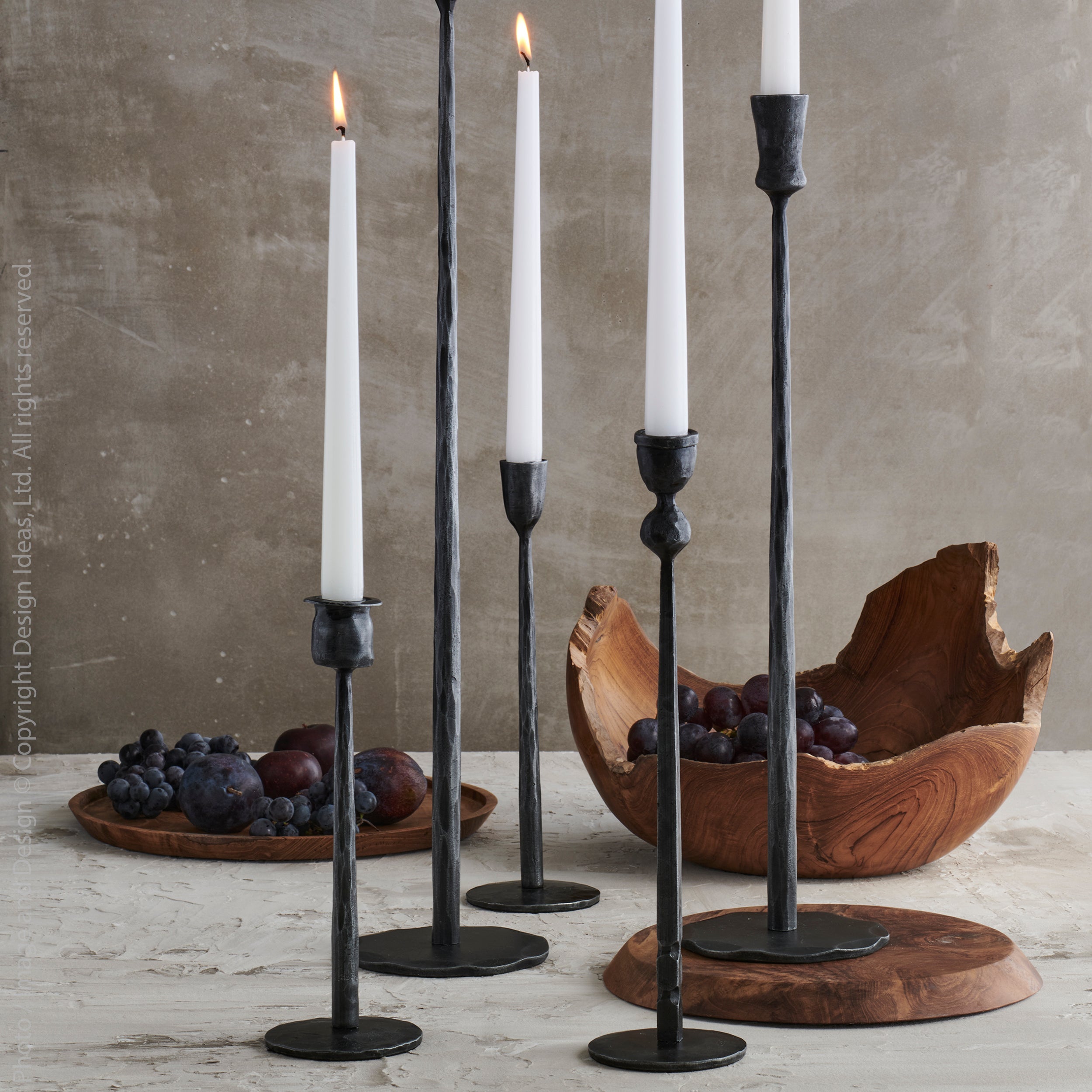 Jasper Iron Taper Candle Holder   | Image 2 | From the Jasper Collection | Skillfully assembled with natural iron for long lasting use | Available in copper color | texxture home